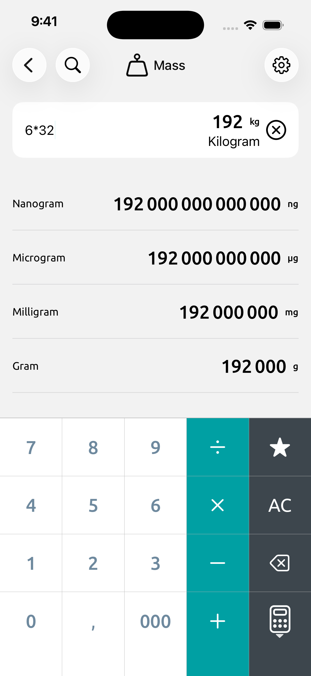Conversion Calculator — calculator screen